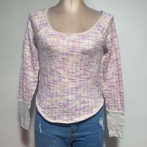 Free People We The Free Spaced Out Long Sleeve knit Shirt